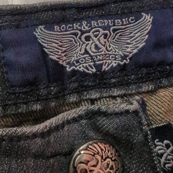 VIP Rock & Republic Faded Black Jeans, Size 26, 31 Inseam Bootcut New with Tags - Picture 2 of 14